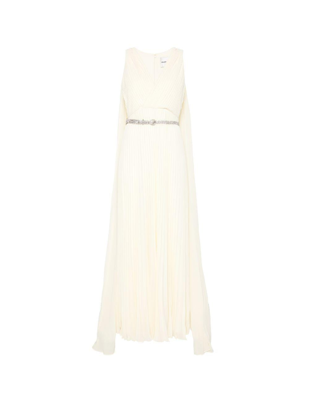 Abito lungo con scollo a V in giallo chiaro Roland Mouret - donna 