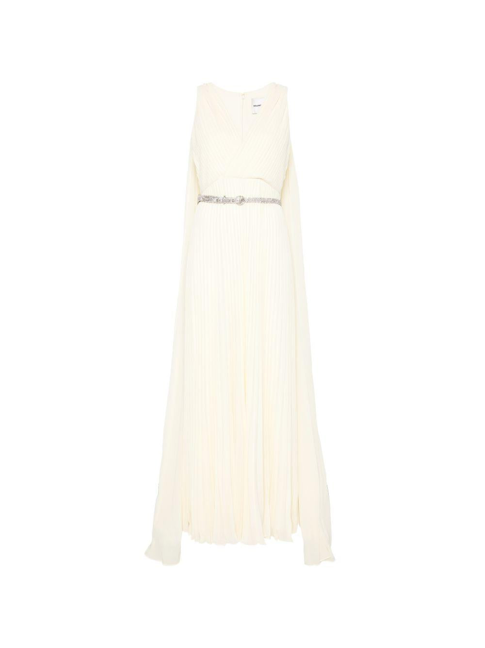 Abito lungo con scollo a V in giallo chiaro Roland Mouret - donna 