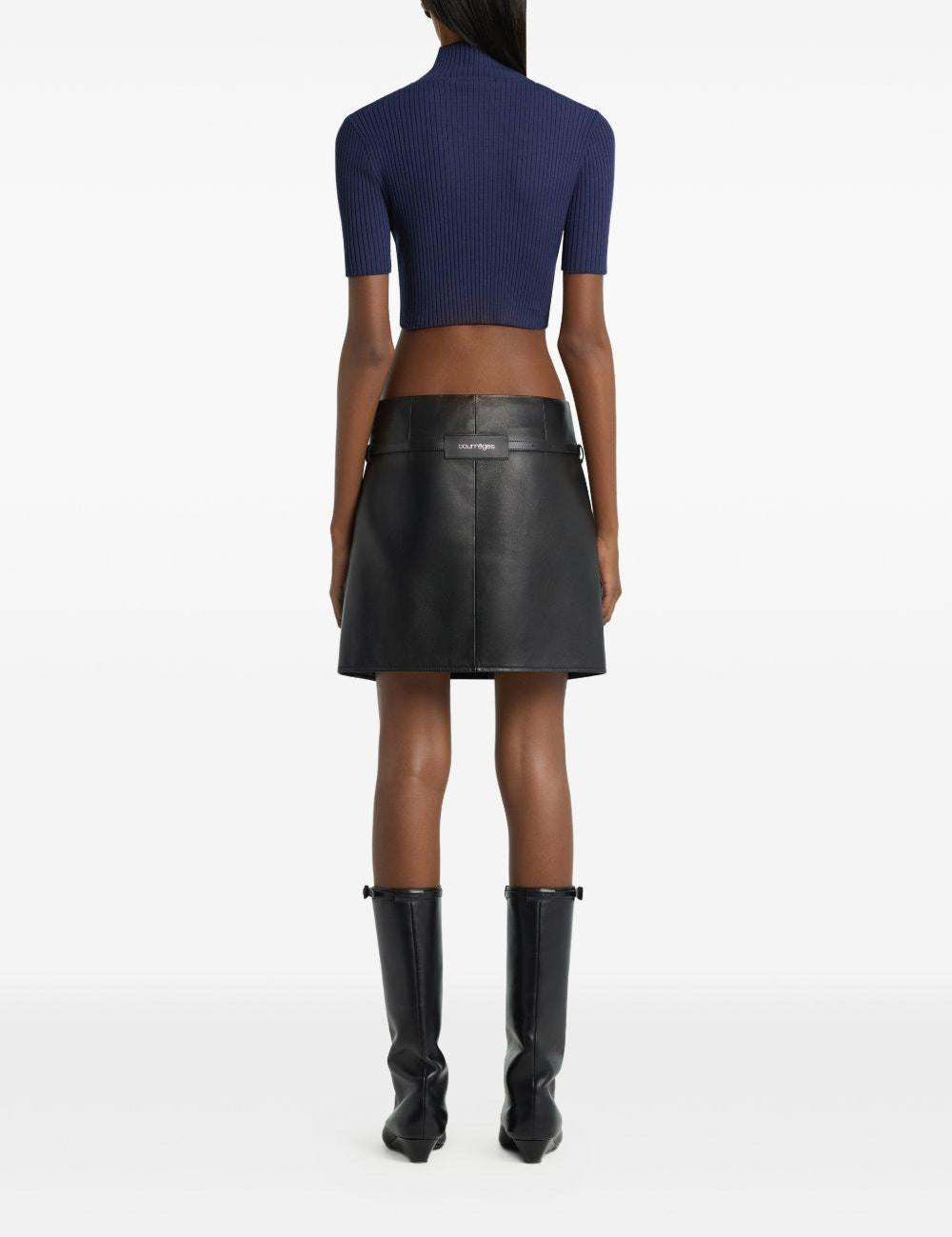 Top con logo in blu Courrèges - donna 