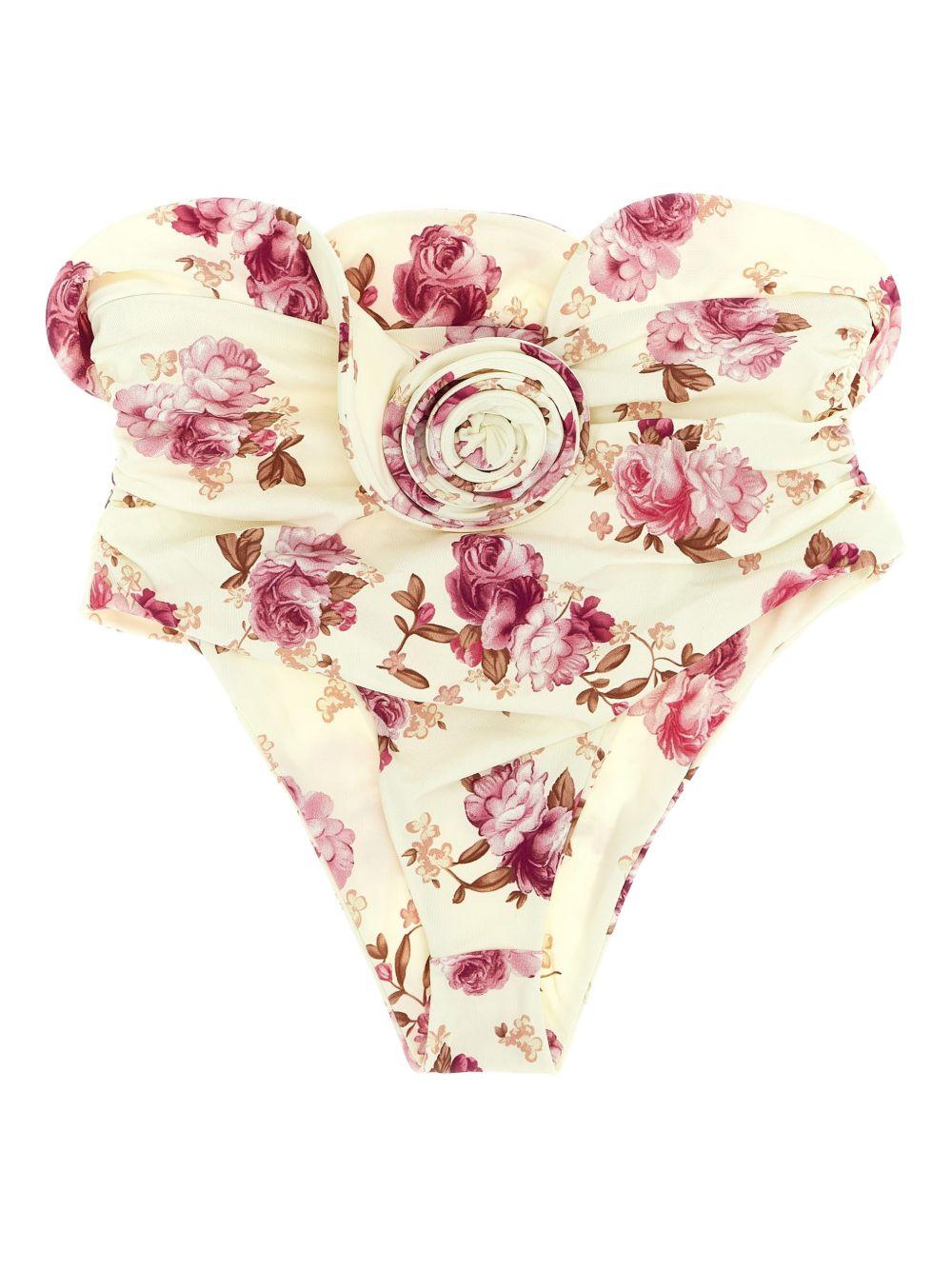 Slip bikini con stampa a fiori in beige e rosa Magda butrym - donna 