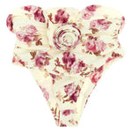 Slip bikini con stampa a fiori in beige e rosa Magda butrym - donna 