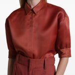 Camicia con bottoni in rosso Alberta Ferretti - donna 