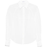 Camicia semi trasparente in bianco Brunello Cucinelli - donna 