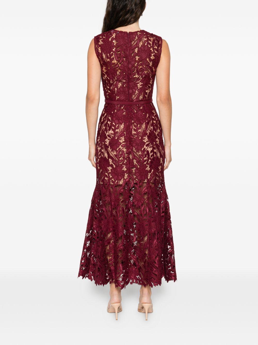 Abito midi smanicato in bordeaux Self-Portrait - donna 