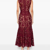 Abito midi smanicato in bordeaux Self-Portrait - donna 