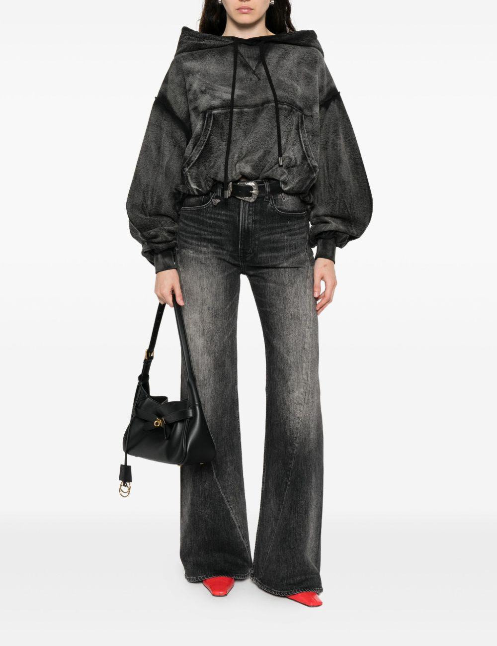 Jeans con design a inserti in nero R13 - donna 