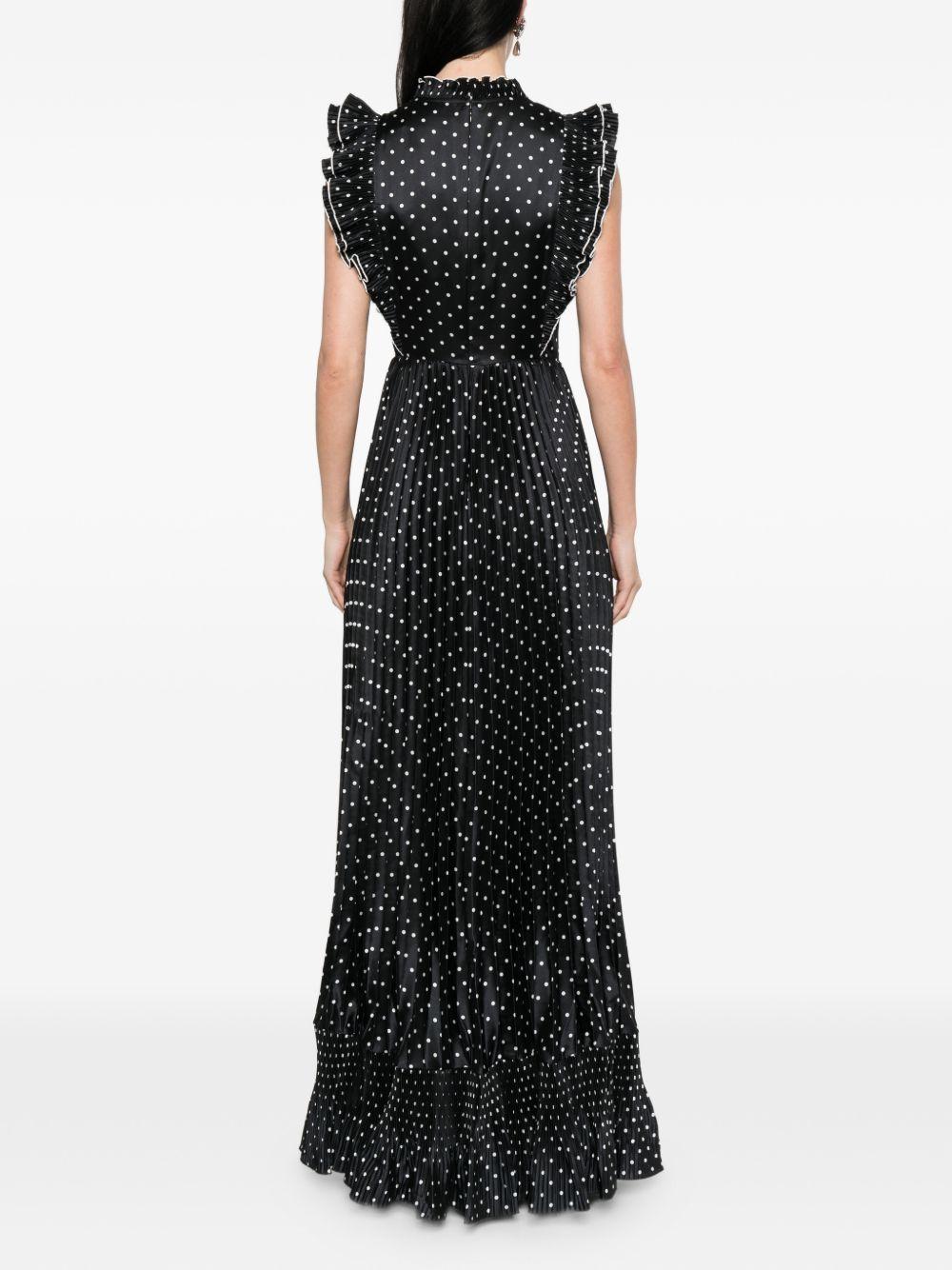 Abito lungo a pois in nero Self-Portrait - donna 