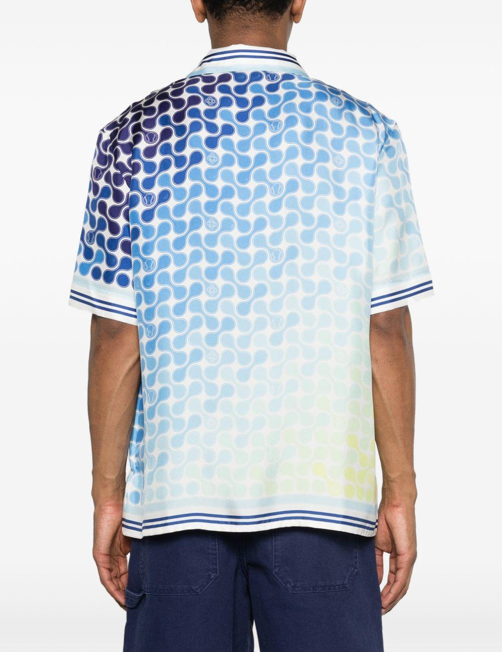 Camicia in seta con stampa grafica multicolore Casablanca - uomo 