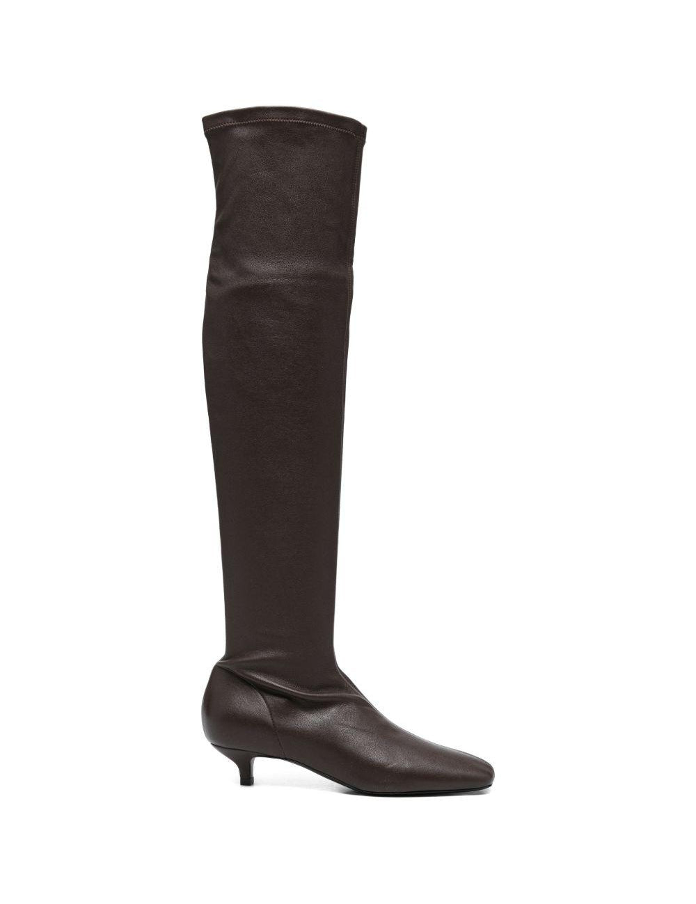 Stivali alti al ginocchio in nappa in nero Toteme - donna 