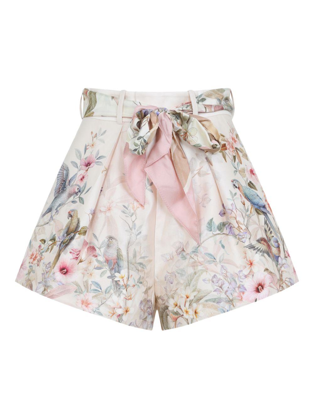 Shorts a vita alta in avorio Zimmermann - donna 