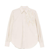 Camicia con ricamo paillettes in rosa brunello cucinelli - donna 