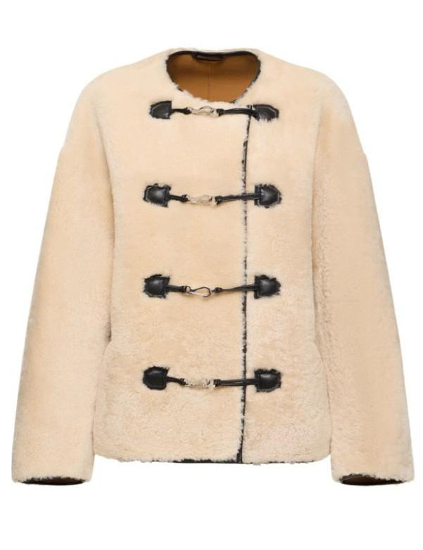Giacca in shearling in bianco Toteme - donna 