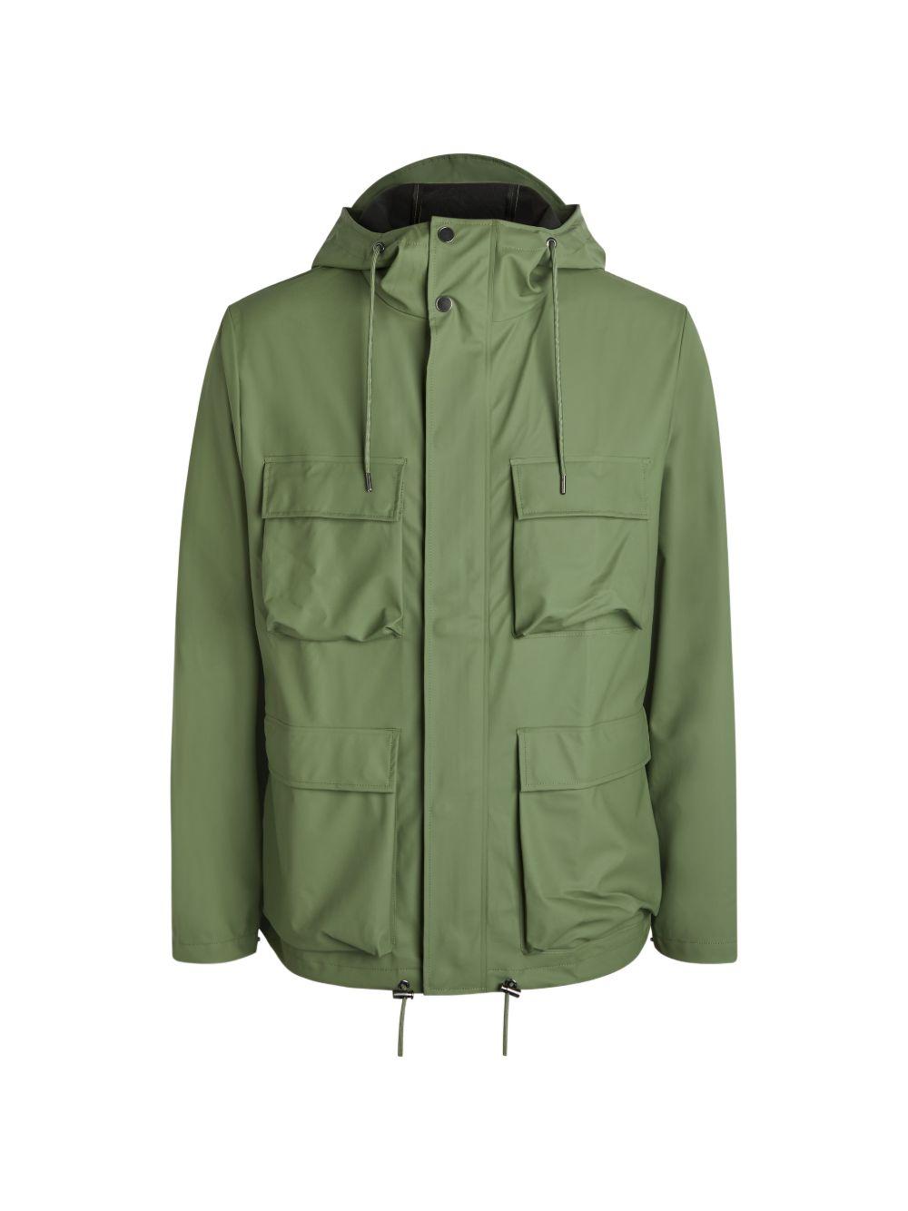 Giacca con cappuccio in verde Rains - unisex 