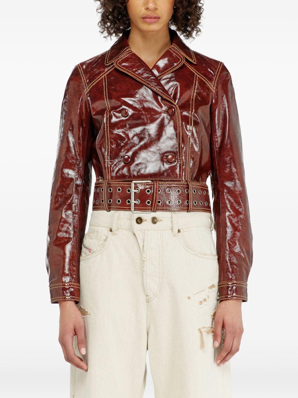 Giacca doppio petto in vernice in marrone Diesel - donna 