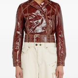 Giacca doppio petto in vernice in marrone Diesel - donna 
