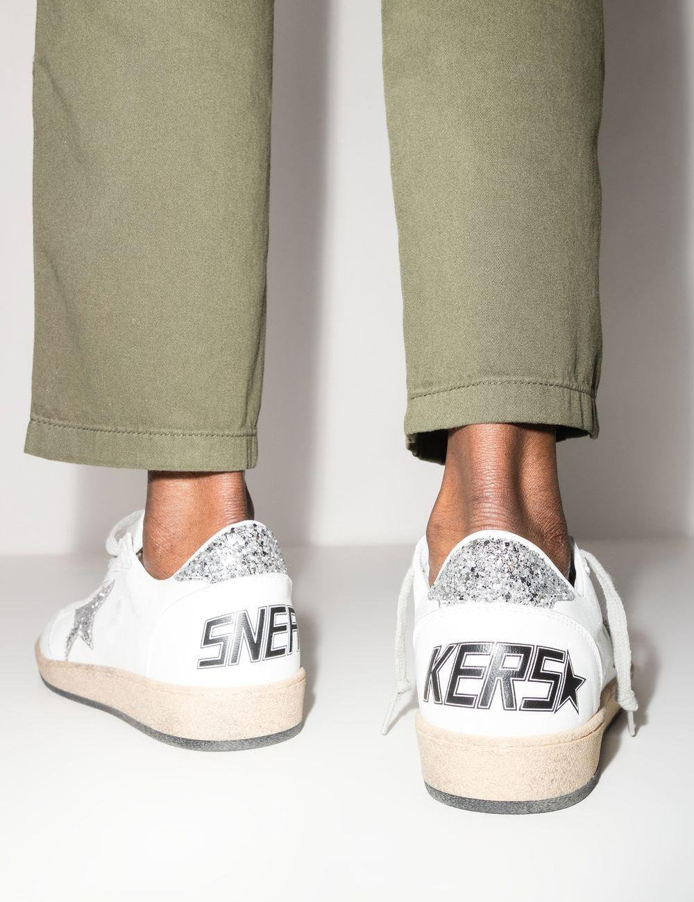 Sneakers ball star in bianco e argento Golden goose - donna 