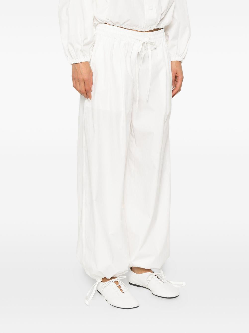 Pantaloni a gamba larga con coulisse in bianco Maxmara weekend - donna 