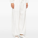 Pantaloni a gamba larga con coulisse in bianco Maxmara weekend - donna 