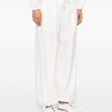 Pantaloni a gamba larga con coulisse in bianco Maxmara weekend - donna 