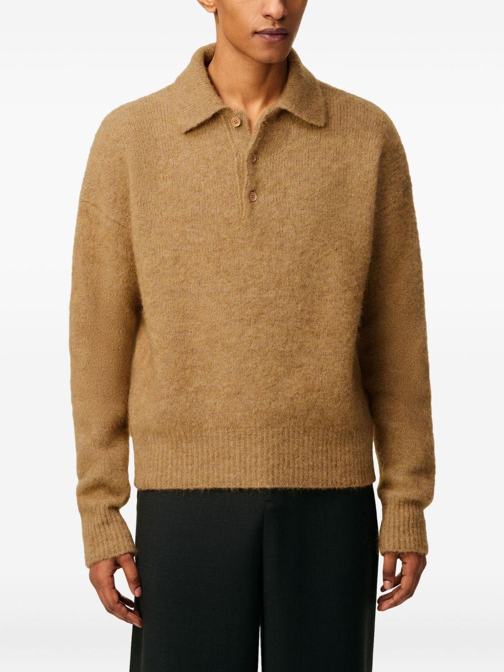 Polo in maglia beige AMI Paris - uomo 