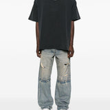 Jeans a gamba ampia con effetto vissuto in blu Purple - uomo 