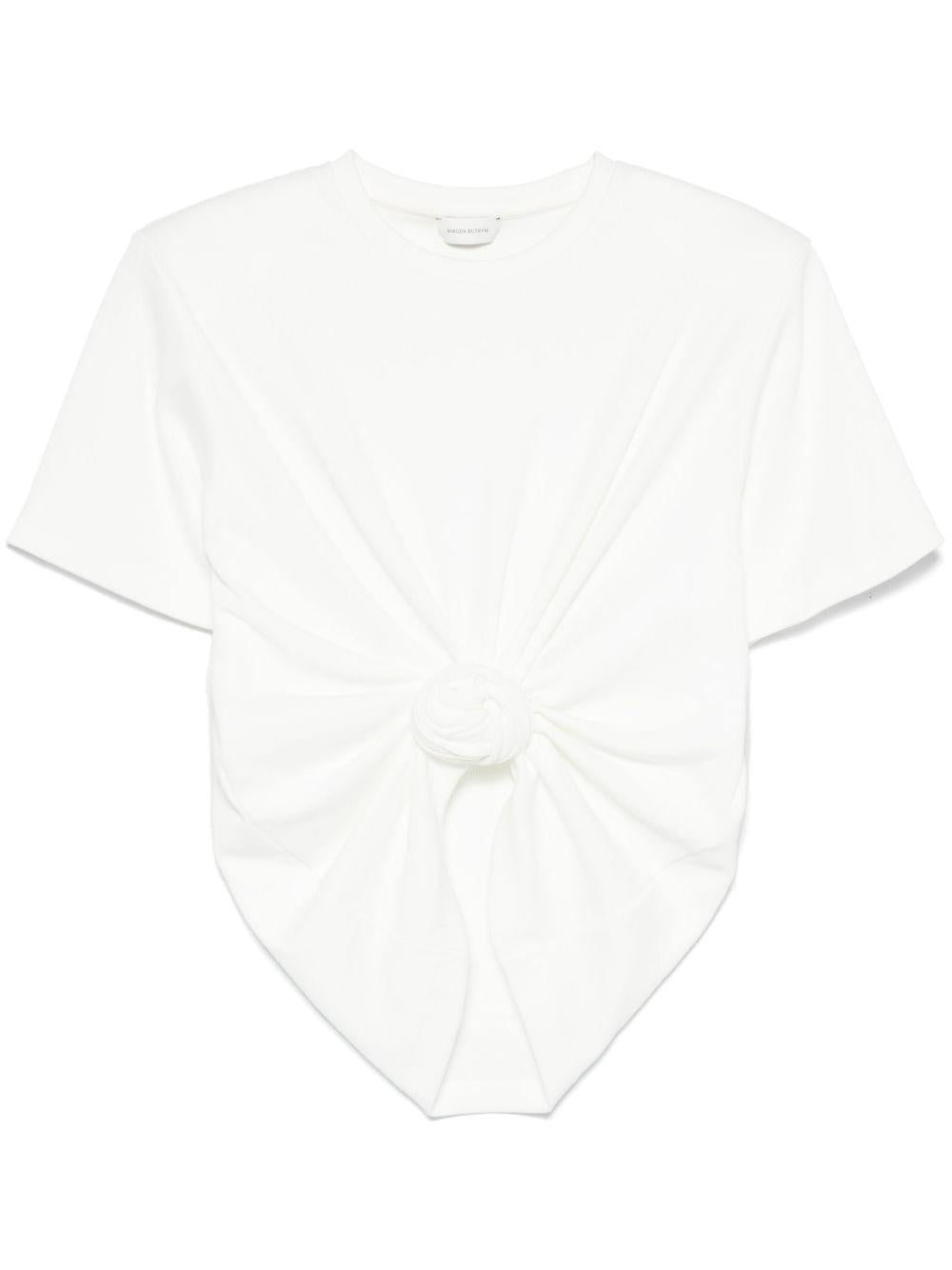 T-shirt con nodo in bianco 