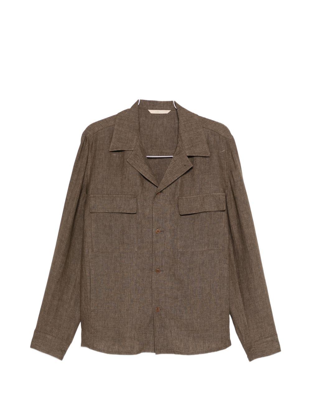Giacca camicia john con tasca con patta in marrone Briglia 1949 - uomo 