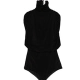 Body con collo alto drappeggiato in nero Magda butrym - donna 