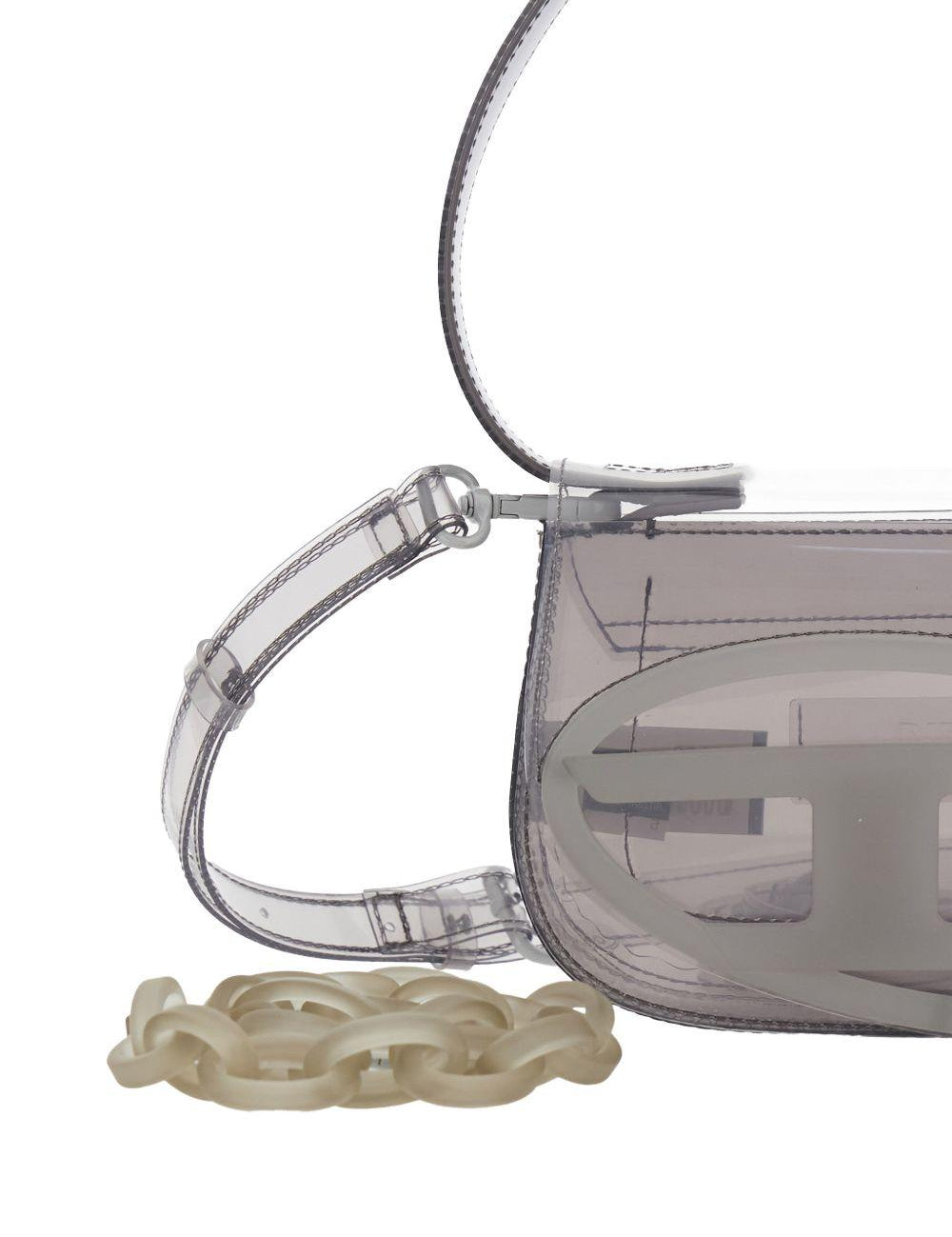 Borsa a spalla 1 dr trasparente in grigio Diesel - donna 