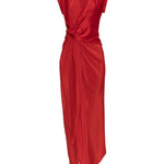 Abito lungo con nodo in rosso Victoria Beckham - donna 