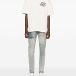 Jeans con effetto vissuto in blu Purple - uomo 