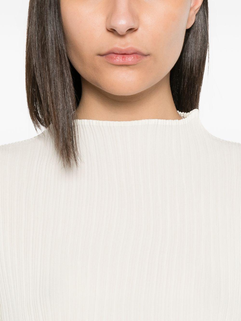 Top a pieghe in bianco Issey miyake - donna 