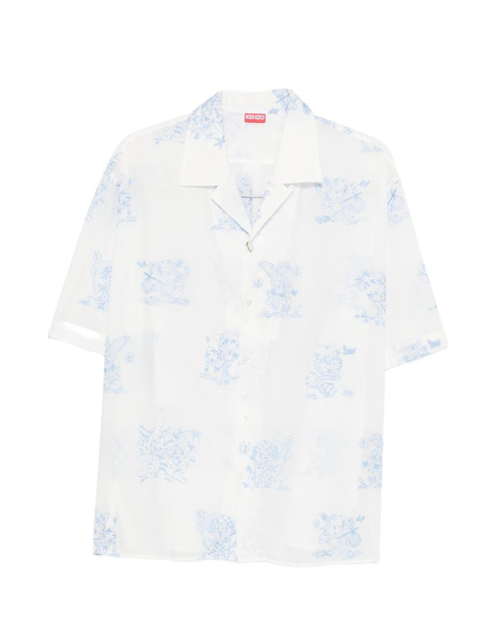 Camicia con ricami in bianco Kenzo - uomo 