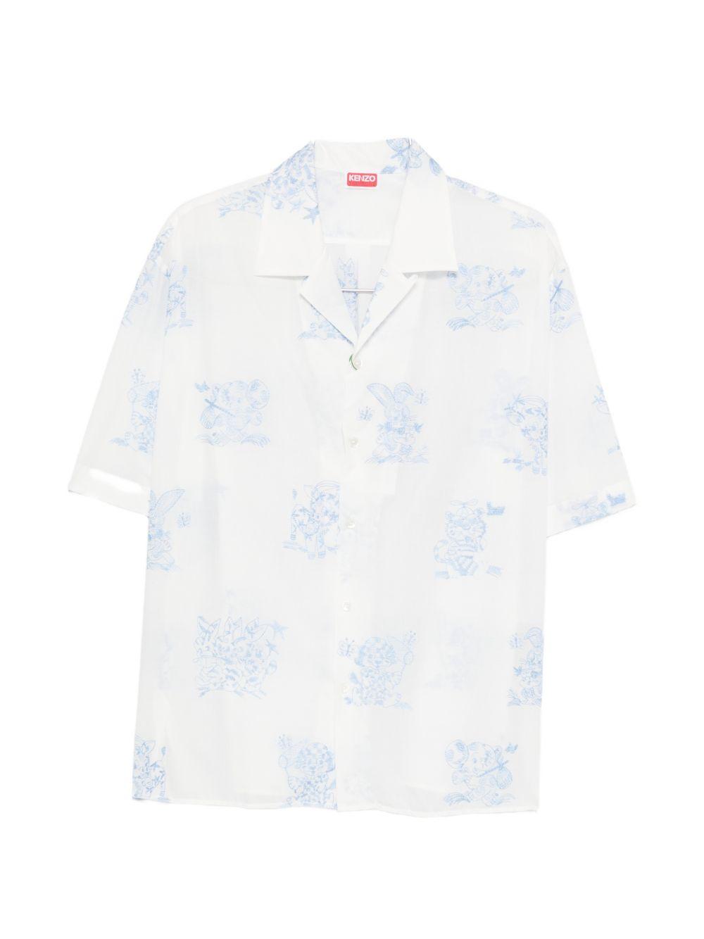 Camicia con ricami in bianco Kenzo - uomo 
