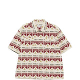 Camicia a maniche corte con stampa in beige e rosso Carne bollente - uomo 