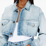 Giacca denim crop de-malley-s in celeste Diesel - donna 