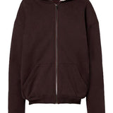Felpa in cotone con cappuccio e zip in marrone Magda butrym - donna 
