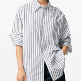 Camicia ami de coeur a righe in blu e bianco Ami Paris - donna 