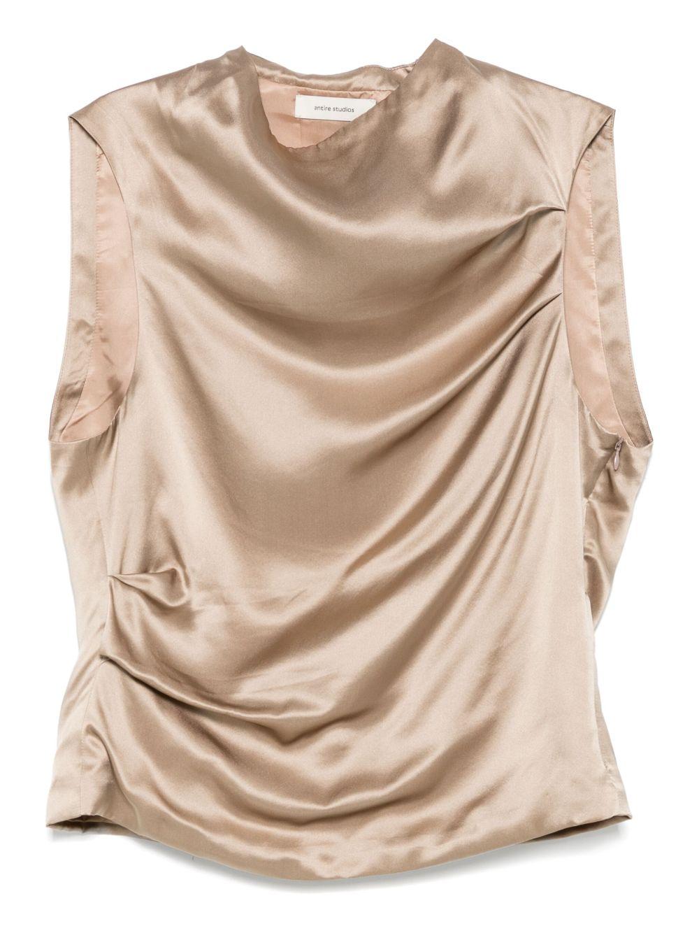 Top in raso in sabbia ENTIRE STUDIOS - donna 