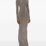 Abito lungo con cuciture in grigio Rick Owens - donna 