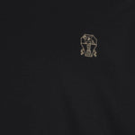 T-shirt con logo ricamato in nero Brunello cucinelli - uomo 