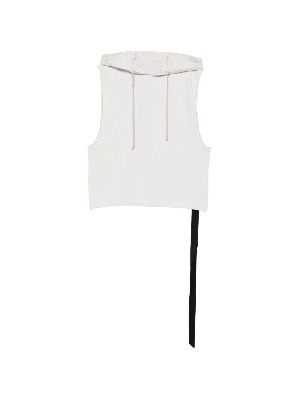 Felpa senza maniche con coulisse in bianco Rick owens drkshdw - uomo 