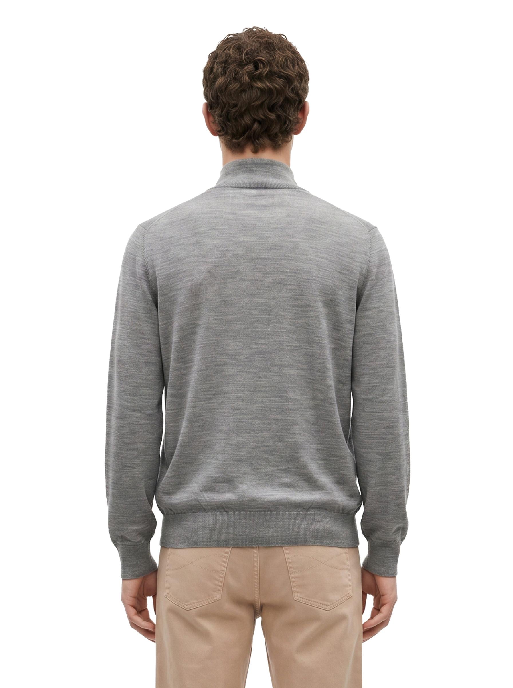 Maglione mezza zip in cashmere grigio 