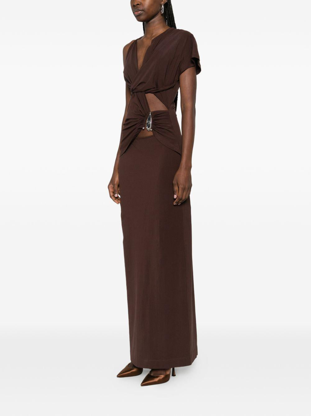 Abito con pendente in marrone Christopher Esber - donna 