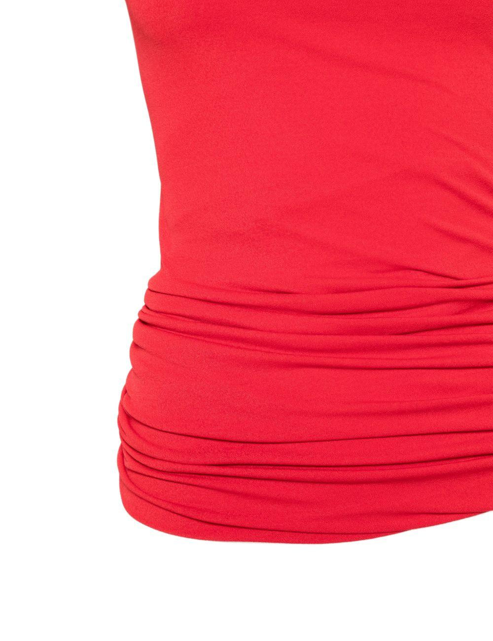Top con scollo a cappuccio lola in rosso Rick owens lilies - donna 
