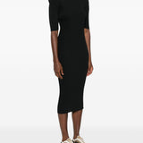Abito con spalline e design plissettato in nero 
