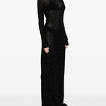 Abito lungo con borchie in nero Rabanne - donna 