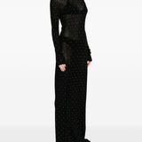 Abito lungo con borchie in nero Rabanne - donna 