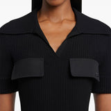 Abito midi a coste in nero Courrèges - donna 