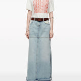 Gonna denim in blu - donna 